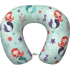 OKFSTY Красивая Русалка Путешествия Шеи Подушка Для Самолета Взрослых Памяти Пены Путешествия Шеи Подушка Для Самолета Поезда Дома