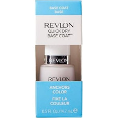 Revlon Quick Dry Base Coat, устойчивая к сколам и долговечная формула, глянцевый финиш, 0,5 унции.