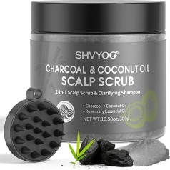 Скраб для кожи головы, SHVYOG Scrub Scalp Scrub с бамбуковым углем, скраб для кожи головы с кокосовым маслом для предотвращения образования, лечение в