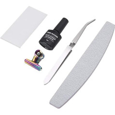 Fiberglas-Nagelverlängerungsset, Nagelverlängerungen mit Pinzette und Geformter Clip-Nagelfeile, Nagelkunst, Seide, Fiberglas-Verlängerungsgel-Nagelverlängerungsset für