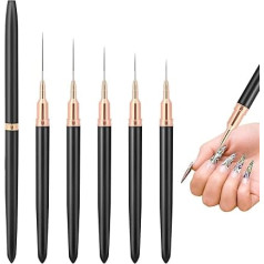 Гель ногтей кисть 5pcs 4/8/12/20/25mm ногтей лайнер кисть живопись ногтей кисть набор ногтей точка рисования инструмент ногтей дизайн кисть деталь