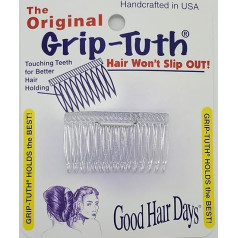 Короткие расчески Good Hair Days Grip-Tuth - короткие расчески для украшения и укладки волос - аксессуары для тонких волос (кристалл, упаковка из 2 штук