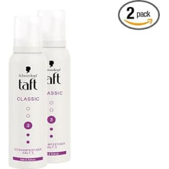 Schwarzkopf Taft Пена-стойка классической фиксации и защиты (2 x 150 мл), уровень фиксации 3, пена для волос для всех типов волос, для защиты и фиксации 