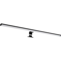 SEBSON® LED Mirror Light 90 cm Bathroom IP44 Surface Mounted Light + Clamp Light Neutral White 4000 K 15 W 1300 lm Aluminium Make-Up Light Mirror Lamp Black 900 x 98 x 44 mm