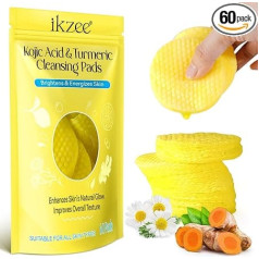60 отшелушивающих очищающих подушечек с куркумой и койевой кислотой, удаляют излишки эпидермиса, выравнивают тон кожи, увлажняют, балансир