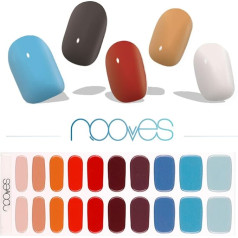 NOOVES NAILS Premium Precurry Gel Nail Wraps - Melody | Multicolor | Semi-Hardened Gel Nail Strips Semi Permanent Gel Stickers Gel Stickers