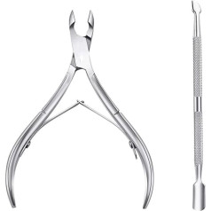 faddy-1 Cuticle Nippers, 2 Pieces Cuticle Cutter and Remover with Cuticle Pusher Cuticle Pusher Cuticle Pusher Cuticle Pusher Cuticle Pusher Manicure Tool for Dead Skin