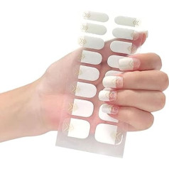 16 Stücke Kleber Full Wrap Gel Art Aufkleber Wasserdichte Gel Nagel Wrap Halb Ausgehärtete Gel Nagellack Streifen Nagel Abziehbilder