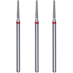 STALEKS PRO Набор из 3 алмазных кусачек для ногтей с круглым наконечником 10 мм x 1,6 мм (мелкая зернистость)