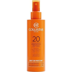 Collistar SPF 20 SPF 20 Rich Vitamin E Spray Tanning Milk Fresh, Super Absorbable and Waterproof, Ideal Sun Protection for Athletes Face and Body 200ml