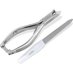 Solingen Professional Head Cutter Nail Clippers 16 cm Stainless Steel Extra Large = Lots of Power + Nail File