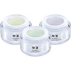 Набор гелей Studioline - адгезивный гель + прозрачный гель для наращивания + гель для запечатывания - сделано в Германии (3 x 15 мл)