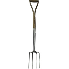 Faithfull Tools FAIPRESDFSS Prestige Вилы для копания из нержавеющей стали с рукояткой из ясеня, синие, 19 x 105,5 x 10 см