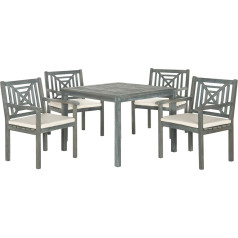 Safavieh EUP6722B Обеденный комплект на открытом воздухе Malibu - Ash Grey/Ecru (5 частей)