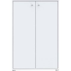 Forte Комод Tempra 2 с 2 дверцами, деревянный, белый, Ш x В x Г: 73,7 x 111,1 x 34,8 см