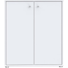 Forte Комод Tempra 2 с 2 дверцами, дерево, белый, Ш x В x Г: 73,7 x 85,5 x 34,8 см