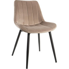 Montemaggi Бархатный стул с черными металлическими ножками 51,5 x 58 x 82 см Бежевый