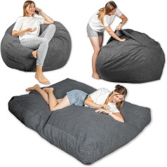 Bananair - Кровать XXL Bean Bag Bed, легко превращается в удобный и мягкий напольный матрас, вельветовая ткань и пенный наполнитель, универсальная кро