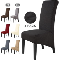 ‎Balladhome Чехлы для стульев, упаковка из 4, элегантные чехлы для стульев, натяжной чехол для стульев, эластичный спандекс, чехлы для стульев XL, 