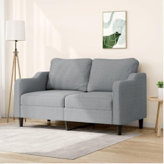 Mengtu 2-Seater Sofa Double Sofa Couch Lounge Sofa Relax Sofa Guest Sofa Loveseat Sofa Upholstered Sofa for Living Room Bedroom Guest Room Light Grey 140 cm Fabric