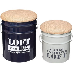 ‎Atmosphera Createur D'interieur Комплект из двух табуретов Alfred Stools металлический разноцветный Atmosphera Interior Designer