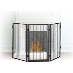 Металлический каминный экран Relaxdays, 5-панельный барьер безопасности, защита от искр для детей и домашних животных, сталь, черный