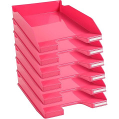 Exacompta Combo Midi Letter Trays Set of 6 iderama Raspberry Glossy