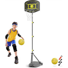 GILIKOKO Баскетбольное кольцо и стойка Детские баскетбольные обручи Возраст 3-8 Высота Регулируемая Открытый Баскетбольное кольцо 4-6ft Подарки 