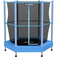 Батут для помещений LEJUMP LeJump 140 см Brightmoon с подвеской на резиновом шнуре и защитной сеткой, мягкие стойки, защитные накладки, детский батут дл