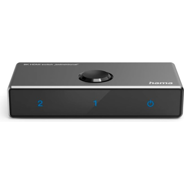 Hama HDMI Switch 8k (HDMI Switch 2 in 1 Out/1 in 2 Out, 8K HDMI Switch для телевизора, ПК, монитора, Blu-ray Player, консоли, проектора, Switch HDMI Adapter for Gaming, Home Cinema in Ultra HD) Black