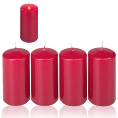 Candelo Набор из 4 свечей-таблеток Christmas Ambience Candles - Темно-красный - 8 см - Рождественские свечи для адвентного венка - Красная адвентная свеча Рож