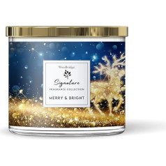 Ароматическая свеча Woodbridge в стекле с крышкой Merry & Bright Scented Candle Christmas 3 Wick Candle Room Fragrance for Relaxation Candle Long Burning Time up to 40 Hours