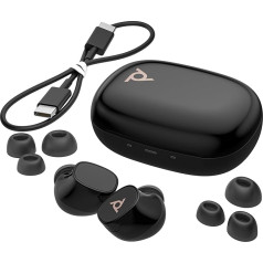 Poly Voyager Free 20 In-Ear Headset and Charging Case, USB-C, шумоподавление, шумоподавление AI, голосовое управление, беспроводная зарядка QI, до 12 часов в режиме просл
