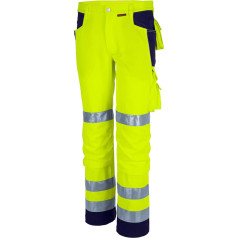 Qualitex Hi-Vis Trousers Pro MG 280 g - рабочие брюки унисекс - DIN Certified Men and Women High Visibility Protection for Professionals