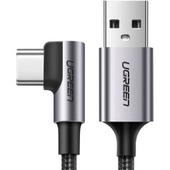 Угловой кабель USB-A - USB-C 3A 3 м - серый