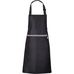 Zihuatailer Черный водонепроницаемый фартук для мужчин и женщин с карманами, черный