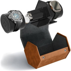 Чехол для часов CASE ELEGANCE с 2 отделениями - премиум-органайзер для часов из веганской кожи - регулируемая подушка для каждых часов, съемная вну