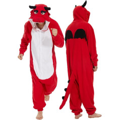 Laahoem Tier Drachen пижамы унисекс Erwachsene Kapuze Männer Frauen Overall Kostüm Косплей Nachtwäsche