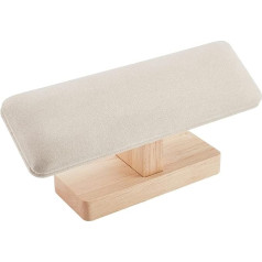 nbeads Деревянная подставка для браслетов, T-Bar Watch Stand Bracelet Holder Faux Suede Jewellery Organiser Removable Bangle Pendant Tower Rack for Retail, Light Grey, 19.5 x 5 x 8.9 cm