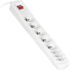 Effiki Сетевой фильтр Activejet apn-8g/5m-gr (3 x тип c, 5 x ute; 10 a; 5m; цвет серый)