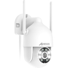ANRAN 2K HD уличная WiFi камера наблюдения, 360 градусов поворотная 3MP IP камера с прожектором и сигнализацией, автоматическое отслеживание, 24/7 запи