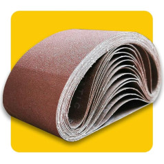 Шлифовальные ленты 3 x 53 см | Ассортимент шлифовальных лент из оксида алюминия | Шлифовальная бумага премиум-класса - 12 штук, по 4 штуки каждой