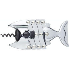 KitchenCraft BarCraft Штопор Lazy Fish из нержавеющей стали, серебристый, 16,5 x 7,5 x 4,5 см