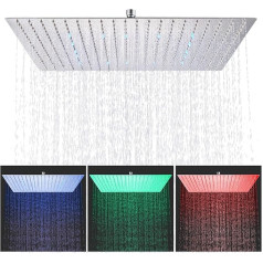 Светодиодная душевая лейка 40x40 см хром квадратная фиксированная ультратонкая лейка высокого давления из нержавеющей стали