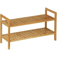 Premier Housewares 2-ярусная полка для обуви из орехового дерева, 40 x 70 x 27 см