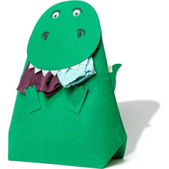 Корзина для белья DESIGN&WELT Dino для детской комнаты - складная корзина для хранения динозавров - мешок для игрушек и белья, экономия места и удоб
