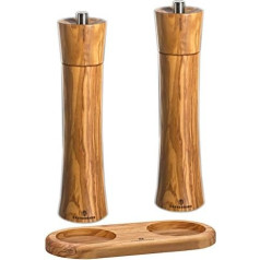 Мельница для соли и перца Zassenhaus Frankfurt 24 см с блюдцем из оливкового дерева