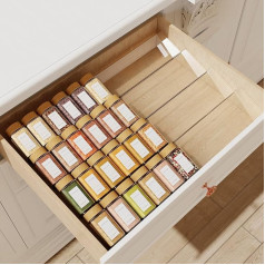 Jadehom Spice Drawer Organizer 4 Tier Transparent Acrylic Expandable from 13
