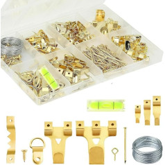 372 Pieces Picture Hanging Kit, Heavy Duty Picture Hooks for Frames, Picture Hangers Set with Sawtooth, D Ring, Nails, Screws for Mirrors, Picture Frames and Paintings, Plasterboard Walls, 75 lbs