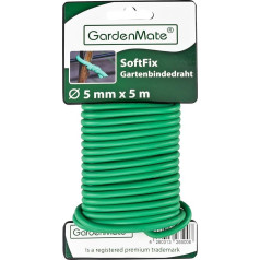 GardenMate® 12x Садовая проволока 5,0 мм x 5 м Прорезиненное покрытие Прорезиненный вспененный